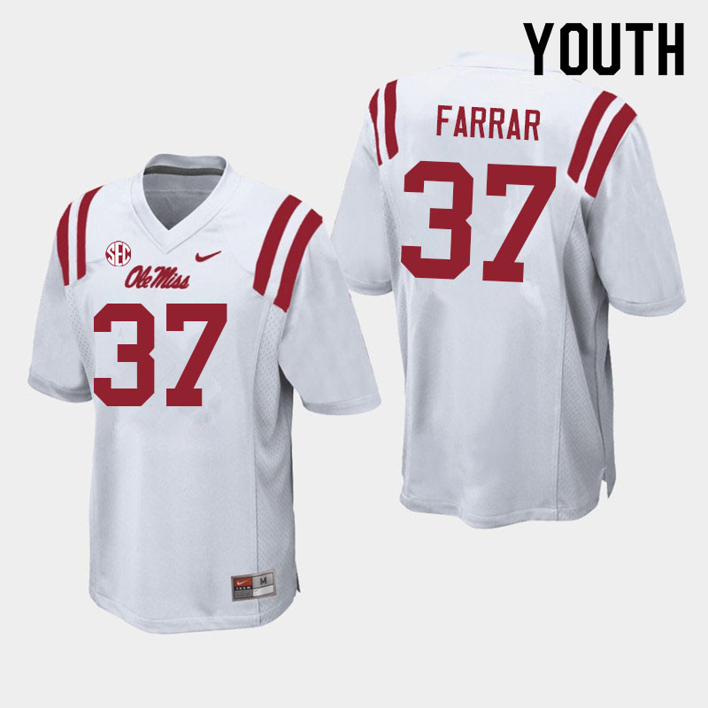 Hayden Farrar Ole Miss Rebels NCAA Youth White #37 Stitched Limited College Football Jersey TKY8158FW
